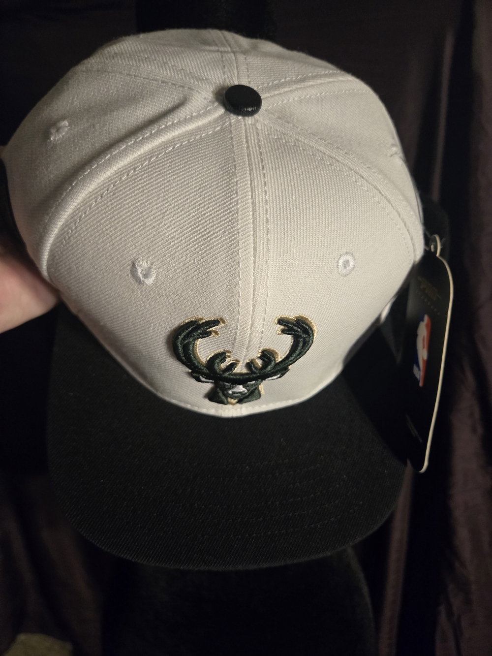 Milwaukee Bucks Two-Tone White and Black Fitted Hat